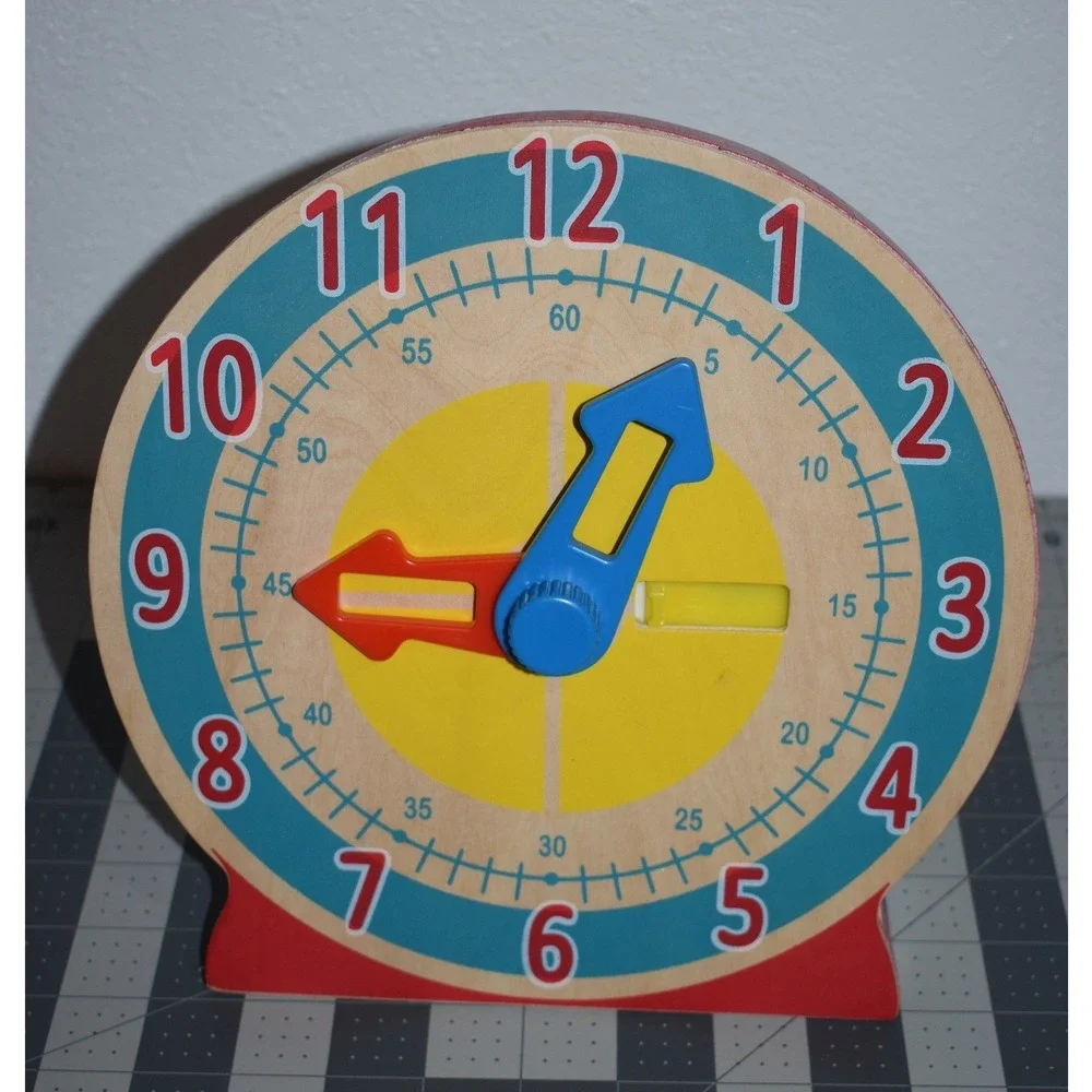 Melissa & Doug Turn & Tell Wooden Educational Learning Clock Toy 4284 Classic